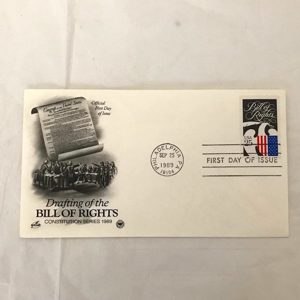 Bill of Rights Postage Stamp First Day Issue Cover Envelope 1989